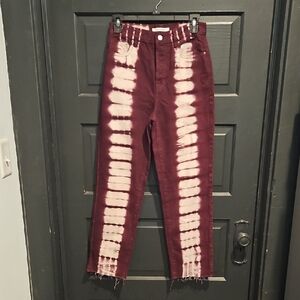 PacSun Burgundy Fabric Detail Jeans